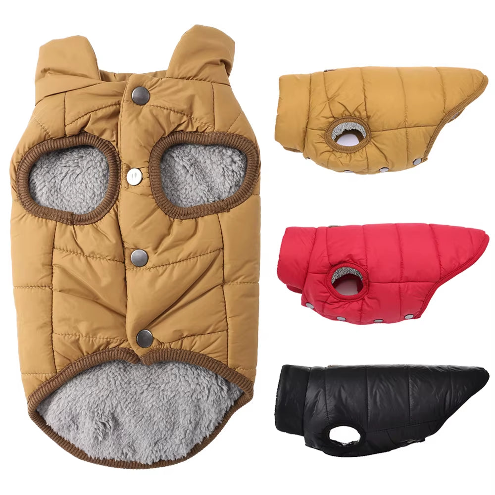 Pet Dog Vest Jacket Autumn Winter Warm Fleece Dog Coat Clothes for Small Medium Dogs Thick Chihuahua French Bulldog Pug Clothing