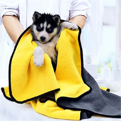 New Absorbent Towels for Dogs Cats Fashion Bath Towel Nano Fiber Quick-Drying Bath Towel Car Wiping Cloth Pet Supplies