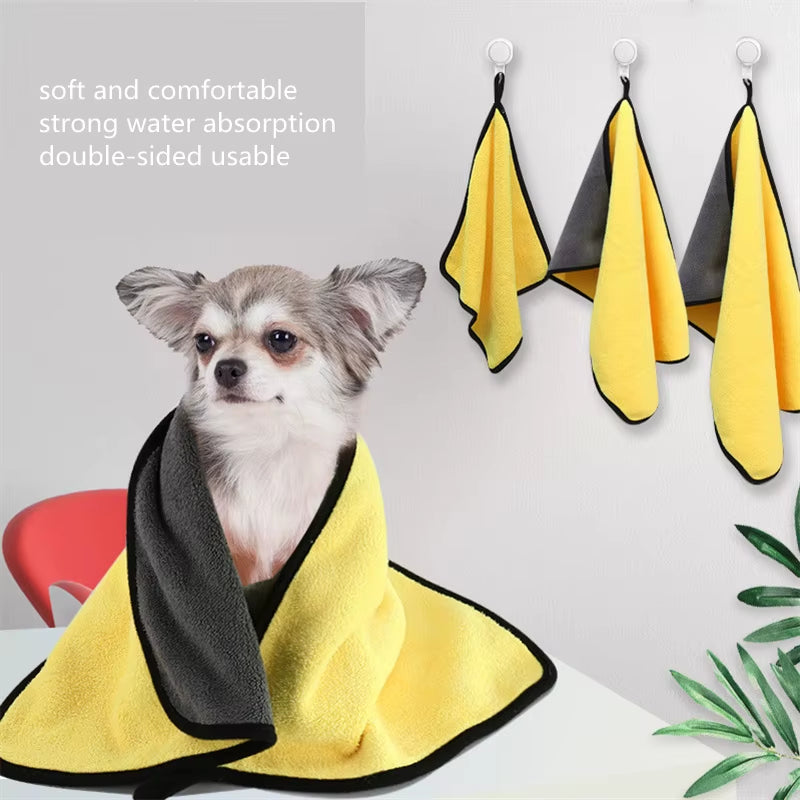 New Absorbent Towels for Dogs Cats Fashion Bath Towel Nano Fiber Quick-Drying Bath Towel Car Wiping Cloth Pet Supplies